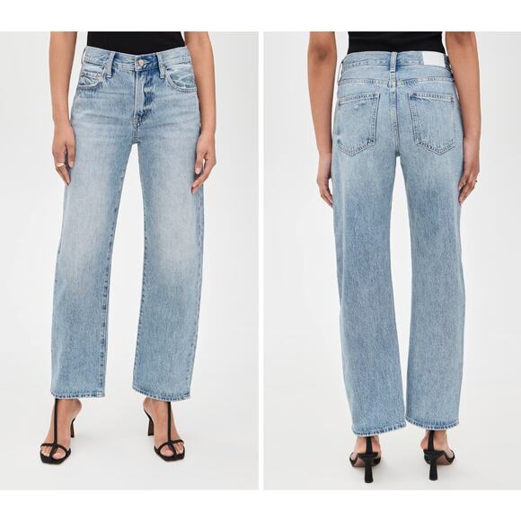 NWT Pistola Lexi Mid Rise Bowed Straight Jeans in Athens - Picture 1 of 4